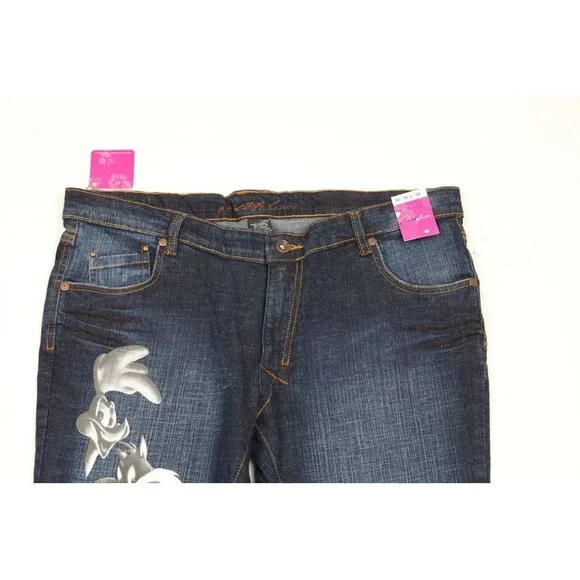 NOS Vintage Y2K Lot 29 Womens Size 15 Looney Tunes Wide Leg Flared Denim Jeans